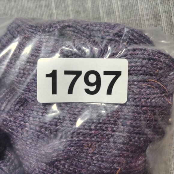 VINTAGE Polo Ralph Lauren Womens Purple Cable Kit Tussah Silk Sweater V-Neck - Picture 11 of 12